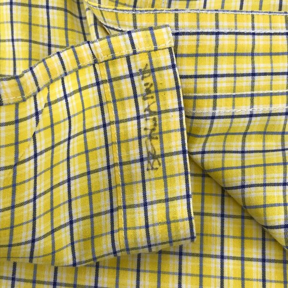 Chaps Easy Care Button Down Shirt Men's Medium Plaid Short Sleeve Woven Casual - Picture 12 of 12